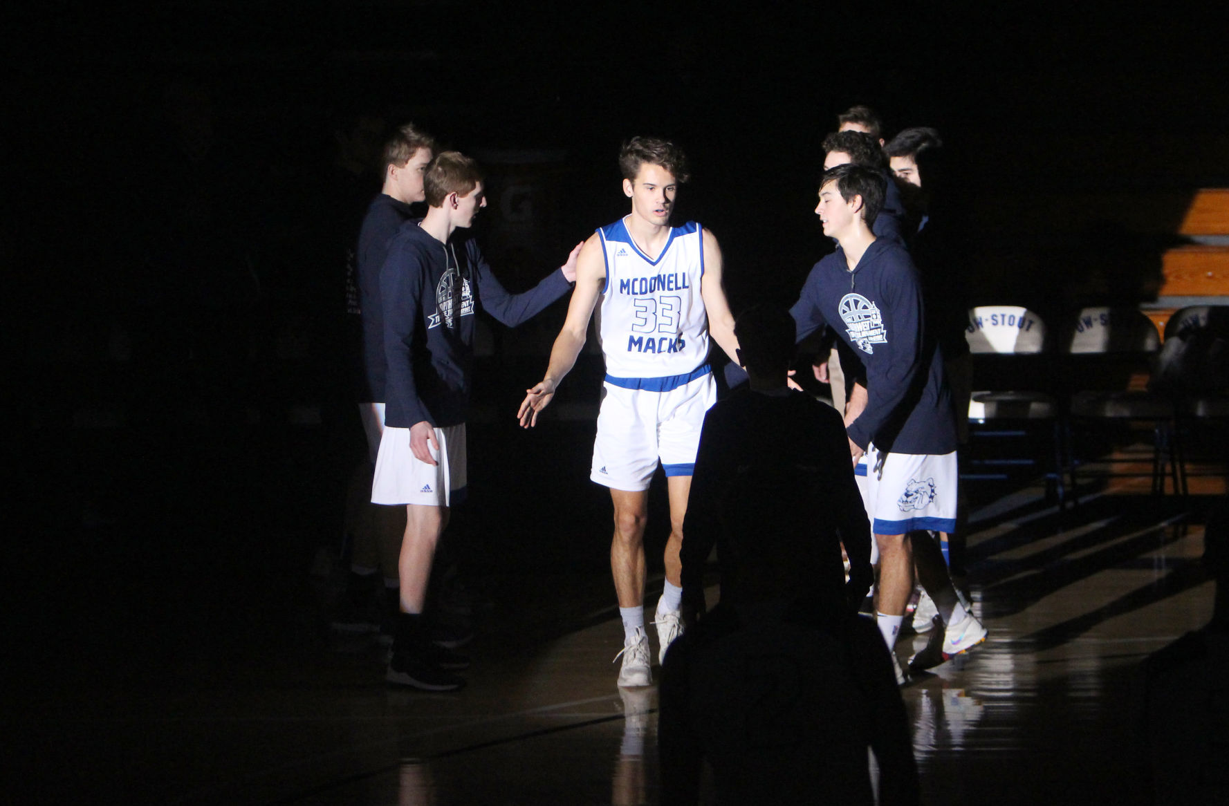 McDonell boys basketball vs Colfax at UW-Stout 12-1-18